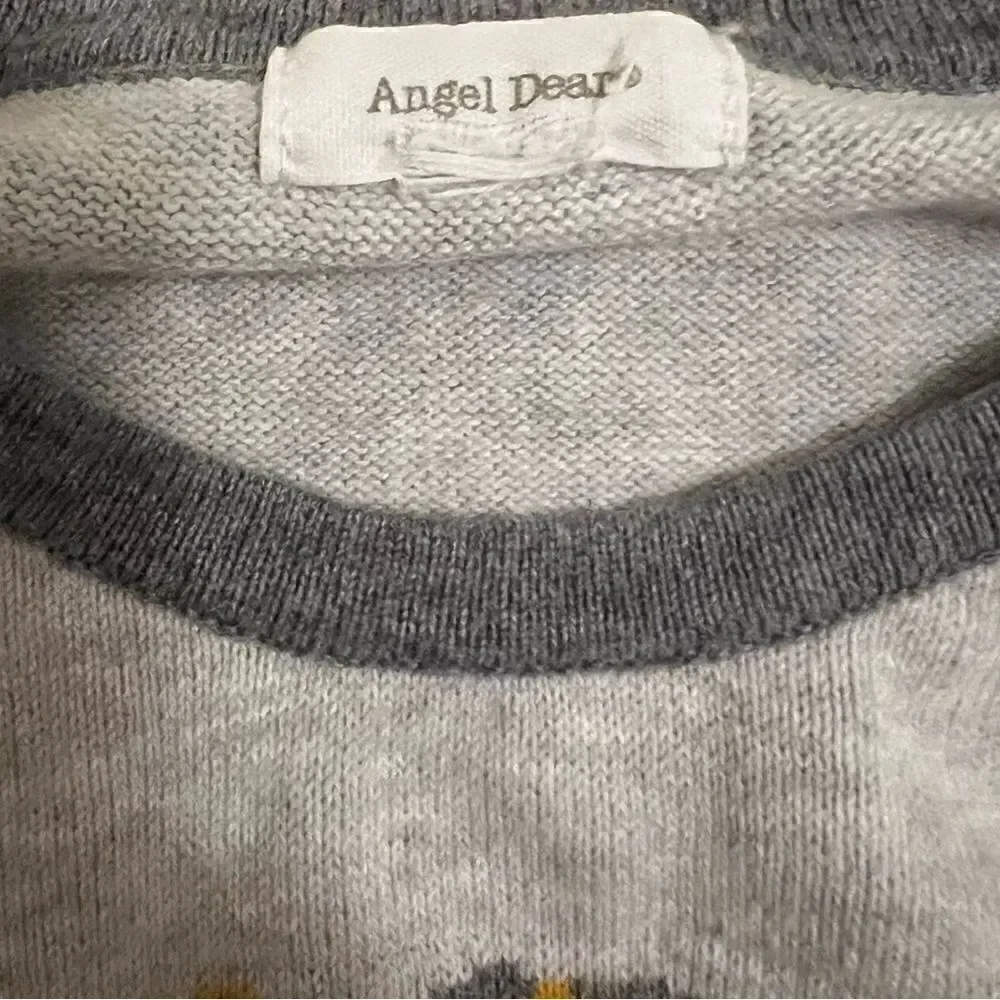 Angel Dear Baby Tiger Gray Yellow Sweater, 18-24 months